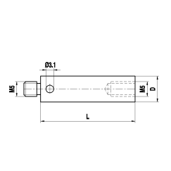 M5 титановый удлинитель щупа, L 250 мм, D 18 мм, для систем ZEISS A-5555-0167