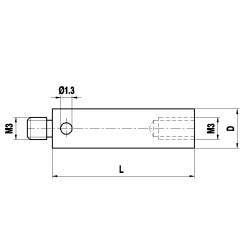M3 удлинитель щупа из нержавеющей стали, L 50 мм, для систем ZEISS A-5555-0288